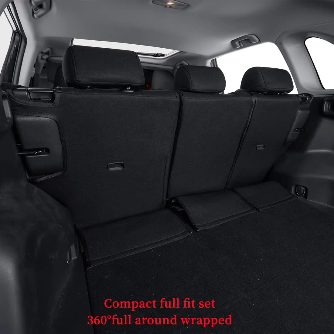 coverdream RAV4 Seat Covers Custom Fit for 2019-2024 2025 Toyota RAV4 LE,XLE,XLE Premium,Limited,Full Coverage,Airbag Compatible,Polyester Car Seat Protector(Full Set,Black)