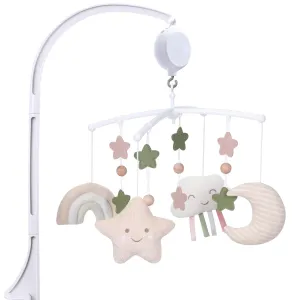 Crib Mobile 35 Lullaby Muisc, Organic Cotton Baby Mobiles for Cribs & Pack N Play, Easy to Install, Stuffed Animals Hanging Toys Newborn Boys & Girls, Star Nursery Decor