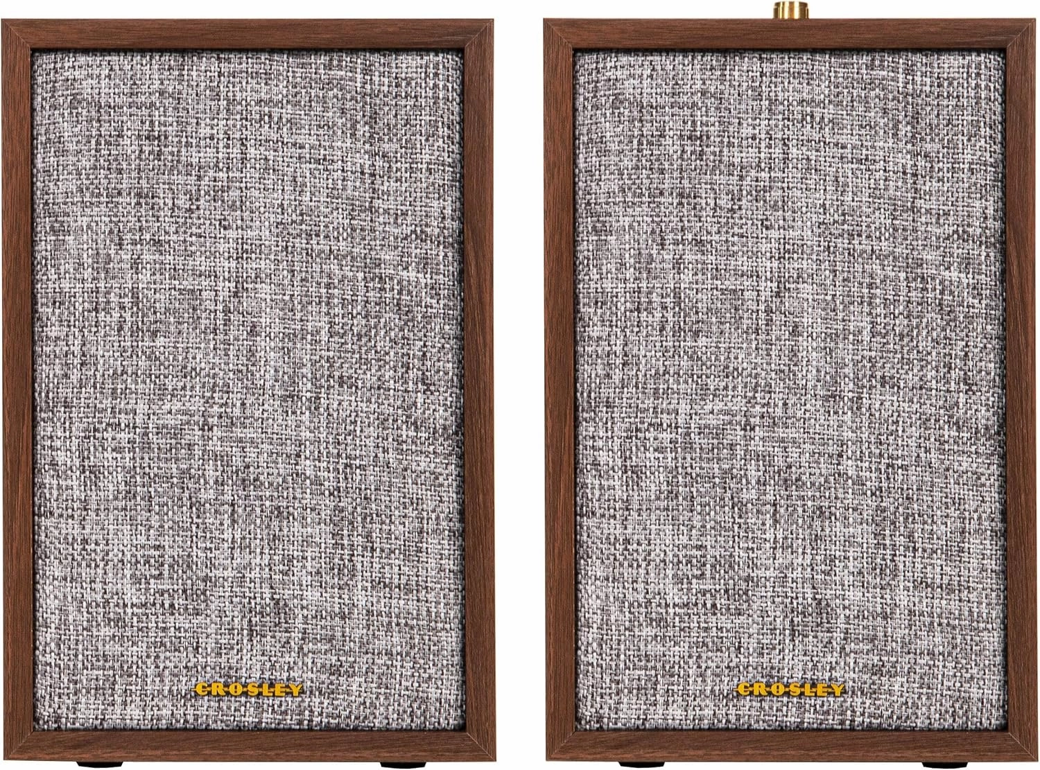 Crosley S200A-WA 4" Active Powered Bluetooth Stereo Speakers with Optical, USB, and Aux Connections, Walnut