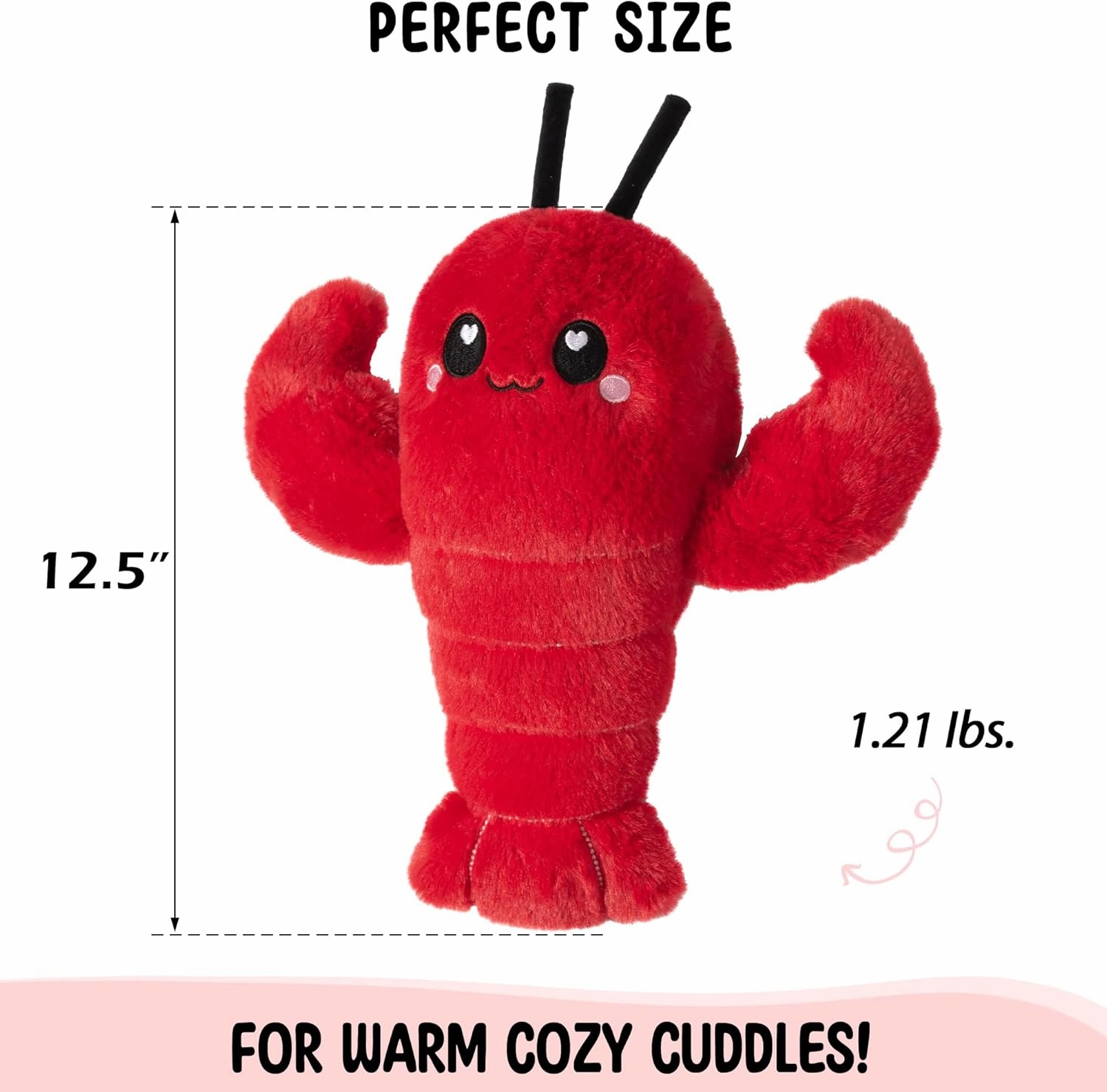 Crustacean Microwavable Unscented Heating Pad for Women - Warm Cozy Plush Heatable Stuffed Toy Animal - Hot and Cold Heat Bag Gift for Women and Girls Red