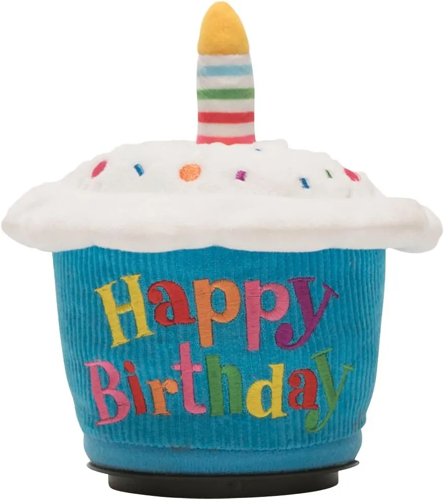 Cuddle Barn - Birthday Cupcake Spinner | Animated Cupcake Musical Plush Toy Spins and Lights Up to The Song Happy Birthday, 8 inches