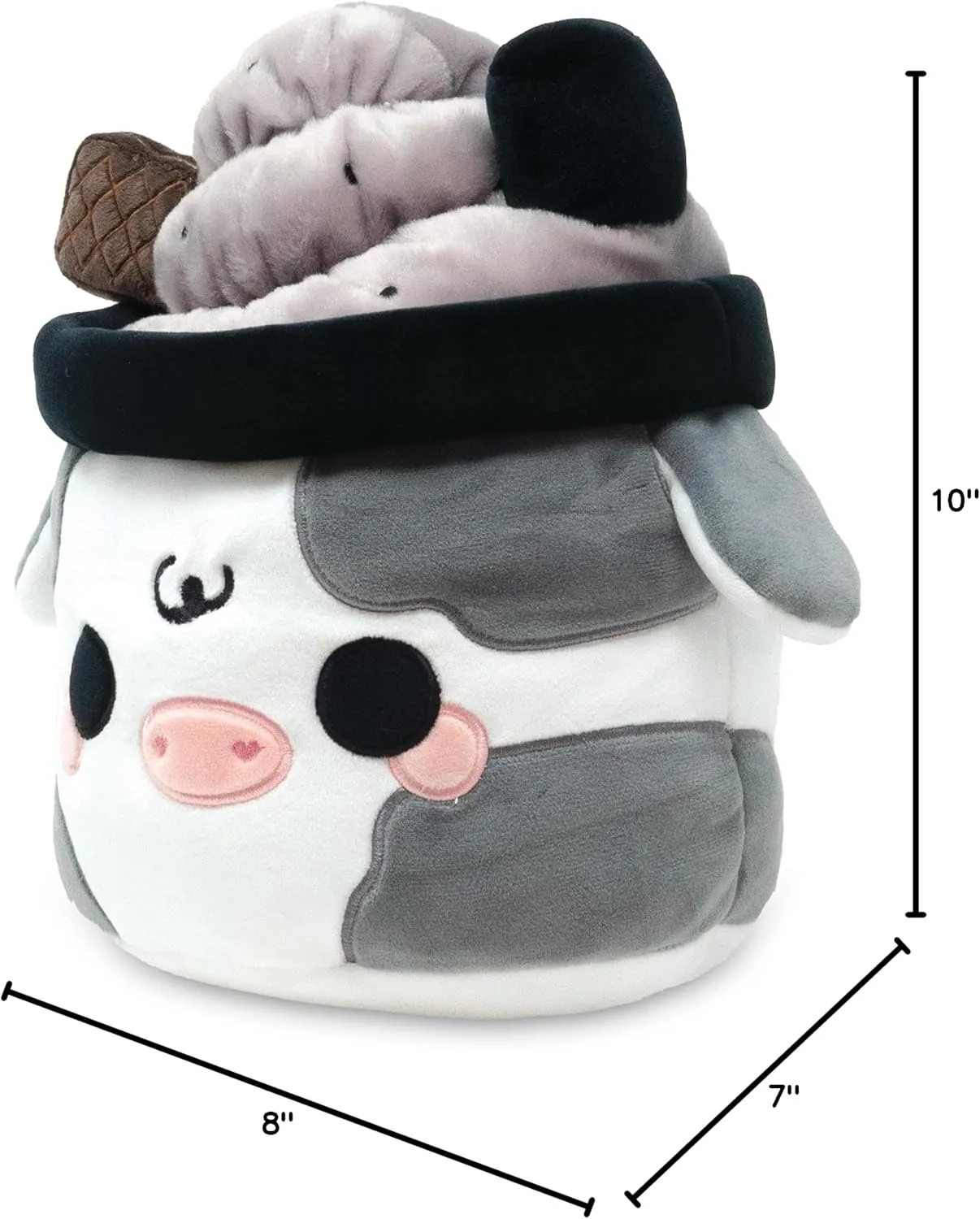 Cuddle Barn - Black Sesame Mooshake | Super Soft Cute Kawaii Cow Dessert Drink Collectible Stuffed Animal Plush Toy, 11 inches