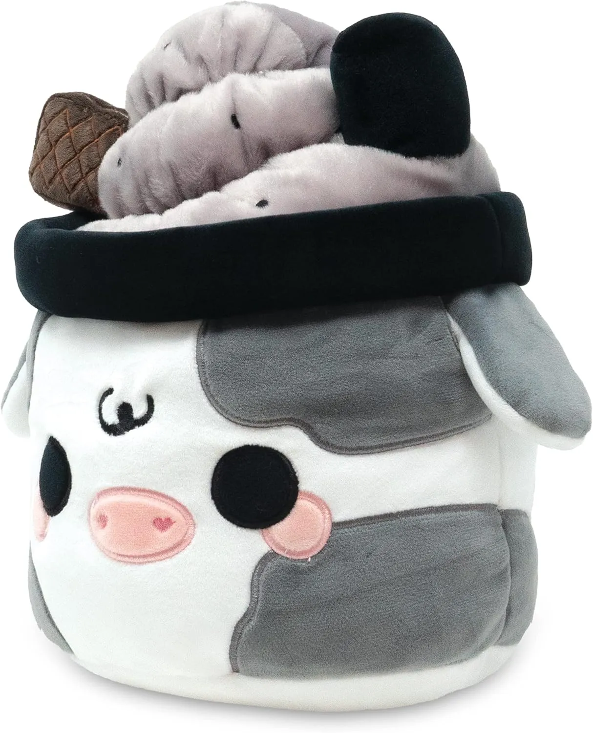 Cuddle Barn - Black Sesame Mooshake | Super Soft Cute Kawaii Cow Dessert Drink Collectible Stuffed Animal Plush Toy, 11 inches