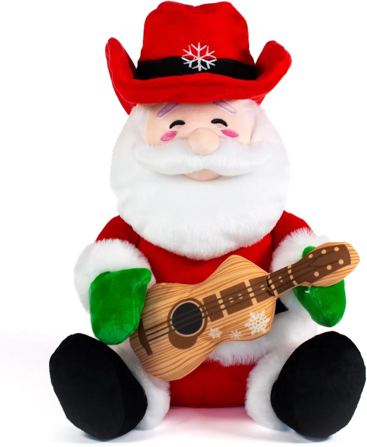 Cuddle Barn - Cowboy Kringle | Animated Musical Singing Christmas Western Santa Soft Plush Toy, 12 inches
