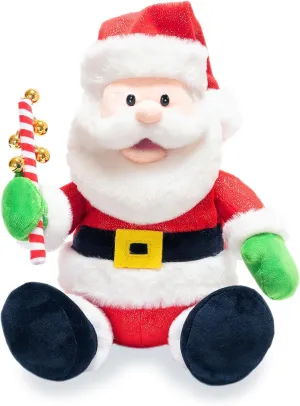 Cuddle Barn | Jingling Santa 11" Singing Santa Claus Christmas Plush Toy | Funny Animated Xmas Gift Holiday Musical Decoration | Sings Jingle Bell Rock