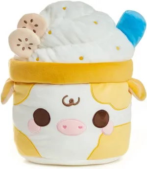 Cuddle Barn PlushGoals - Banana Mooshake Super Soft Cute Kawaii Cow Dessert Drink Collectible Stuffed Animal Plush Toy, 10 inches