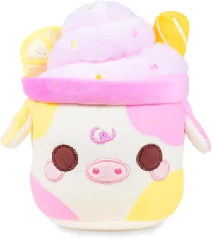 Cuddle Barn PlushGoals - Lil Series Pink Lemonade Mooshake | Scented Soft Kawaii Cute Dessert Drink Collectible Plush Toy, 7 inches