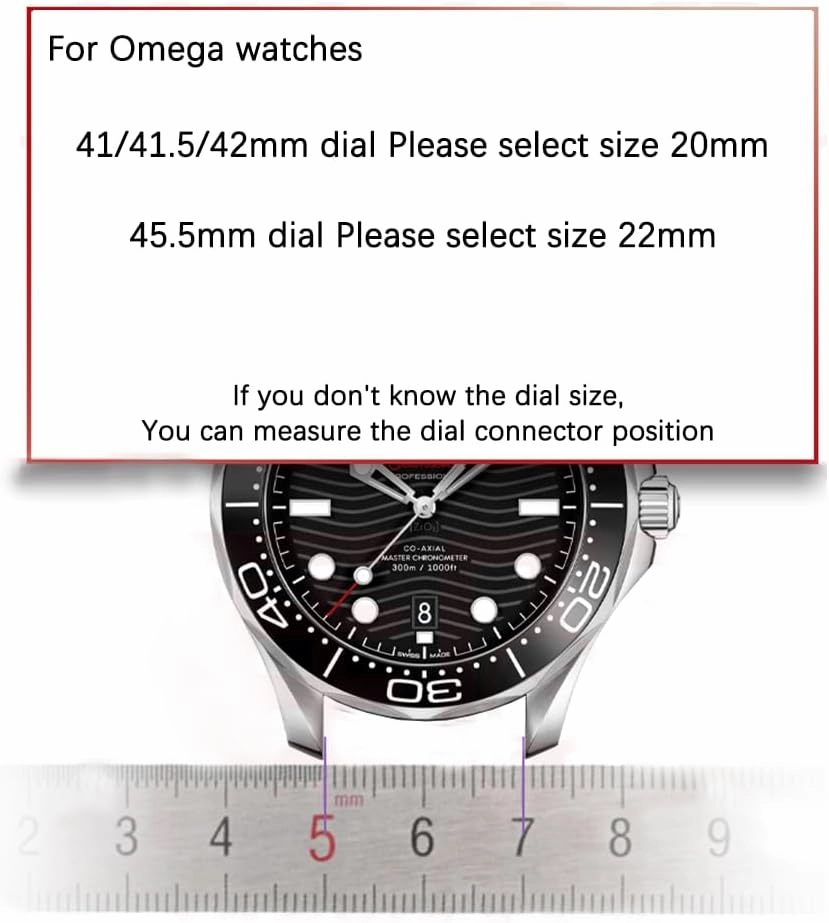 Curved End Rubber Strap Compatible with Omega Rolex Tudor SEIKO 20mm 22mm Watch，Seamaster Speedmaster Diver 150M 300M 600M Omega X Swatch Moonswatch Watch Replacement Band Men Women