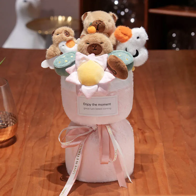 Cute Capybara Flower Bouquet Plush Toy