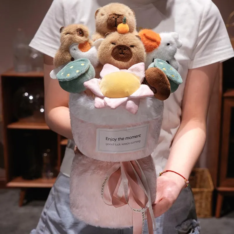 Cute Capybara Flower Bouquet Plush Toy