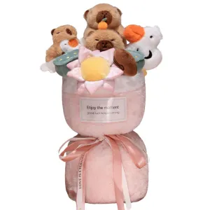 Cute Capybara Flower Bouquet Plush Toy