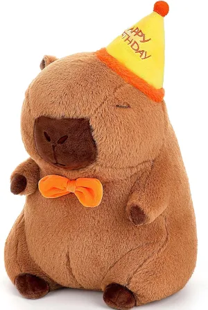 Cute Capybara Plush - Kawaii Happy Birthday Capybara Stuffed Animal, Soft Capybara Plushies Toys Hugging Pillow, Birthday Gift for Kids Boys Girls Adult 12 inch