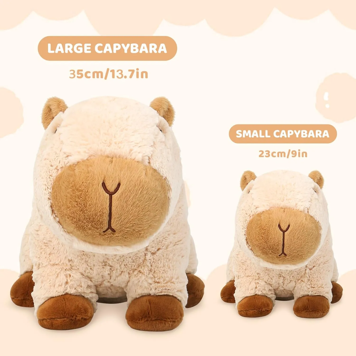 Cute Capybara Plush Pillows Kawaii Soft Capybara Stuffed Animals Capybara Plushie Birthday for Kids(13.7in)
