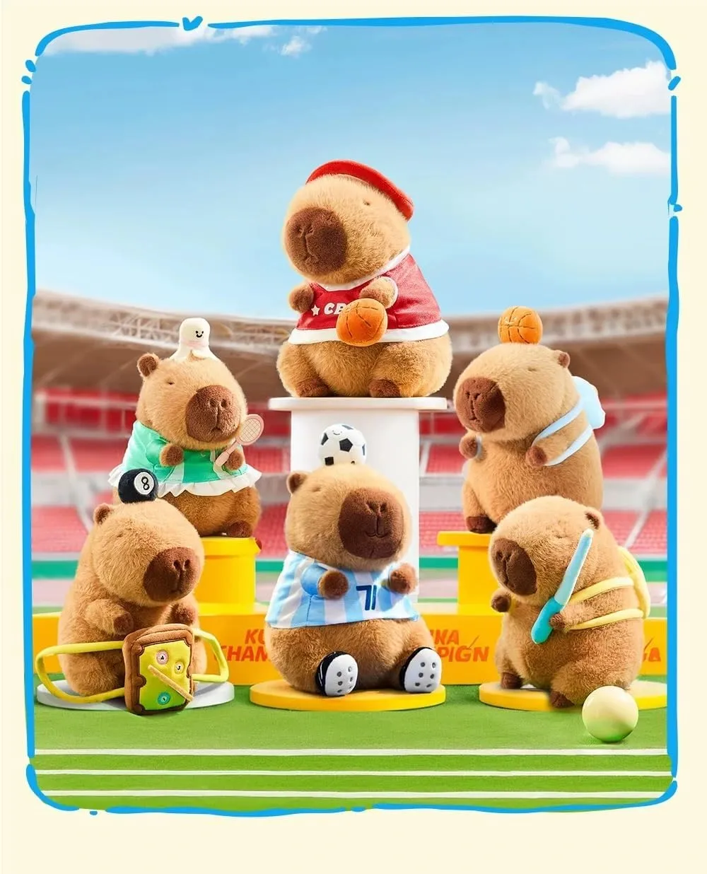Cute Capybara Plush Toy Soccer Soft Plush Toy Cute Kids Gift Brown 9 Inch