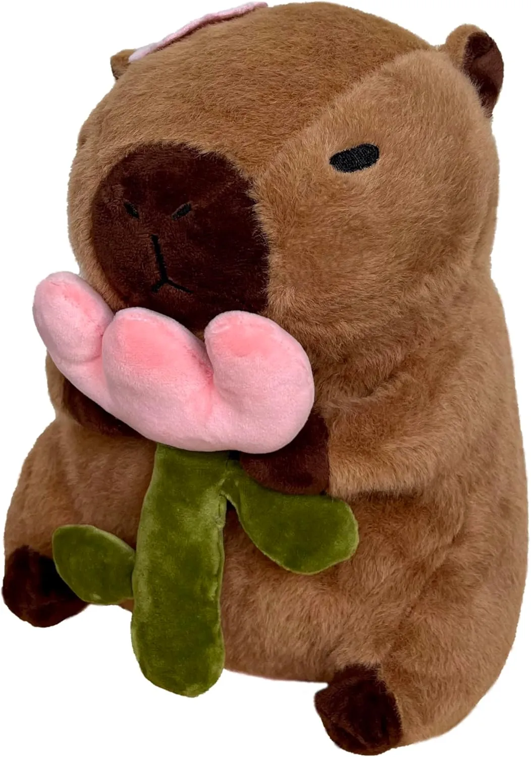 Cute Capybara Plush with Rose,12inch Kawaii Capybara Stuffed Animal Soft Stuffed Capybara Toy Birthday for Kids (Rose Capybara)