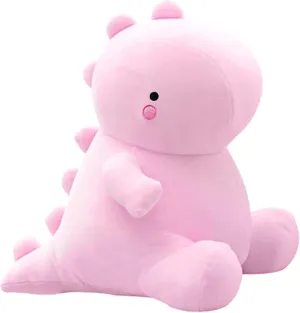 Cute Dinosaur Plush Toys, Fat Dinosaur Stuffed Animals Dolls, Soft Plush Dino Plushie, Birthday Gifts for Kids Girls Boys Pink 12 inch