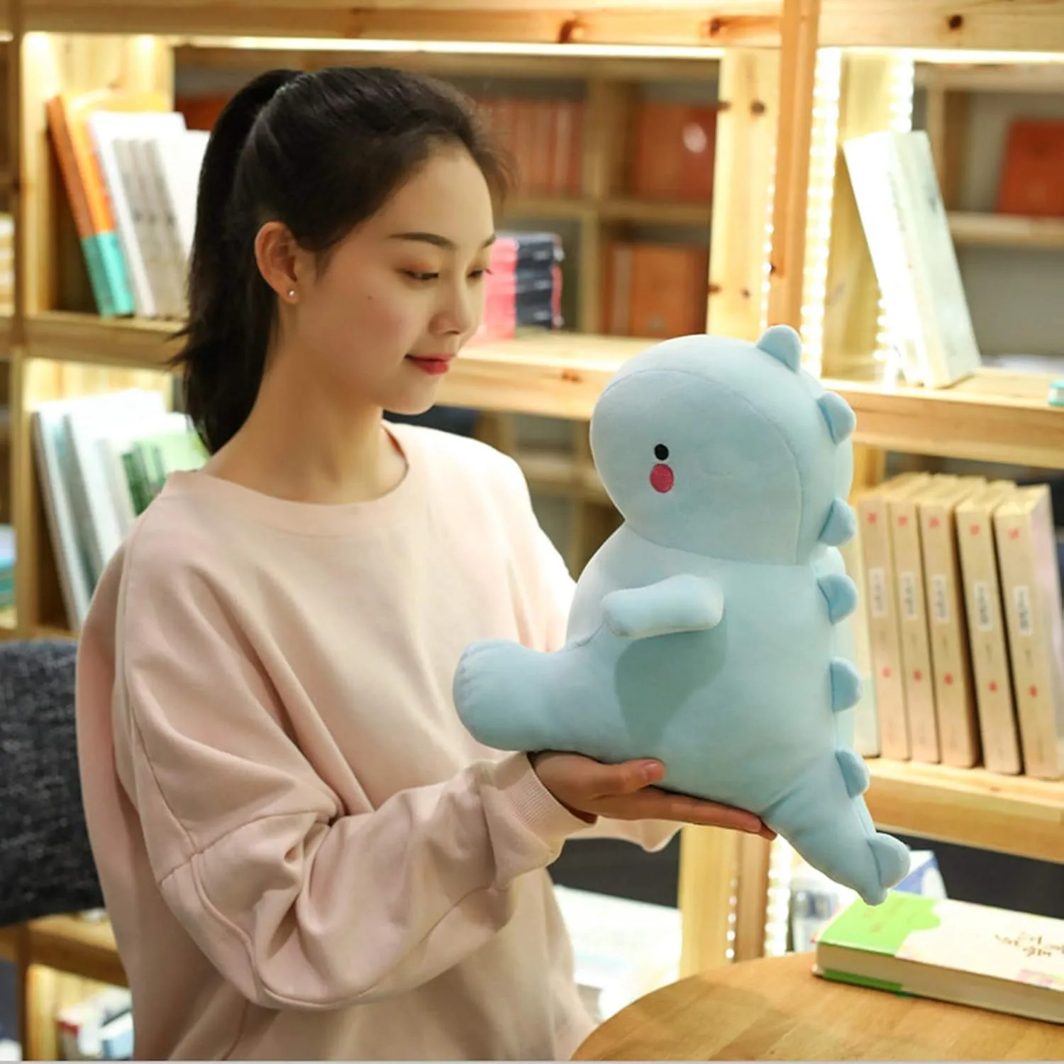 Cute Dinosaur Plush Toys, Fat Dinosaur Stuffed Animals Toys Dolls, Soft Plush Stuffed Animal Dino Plushie, Birthday Gifts for Kids Girls Boys Blue 20 inch