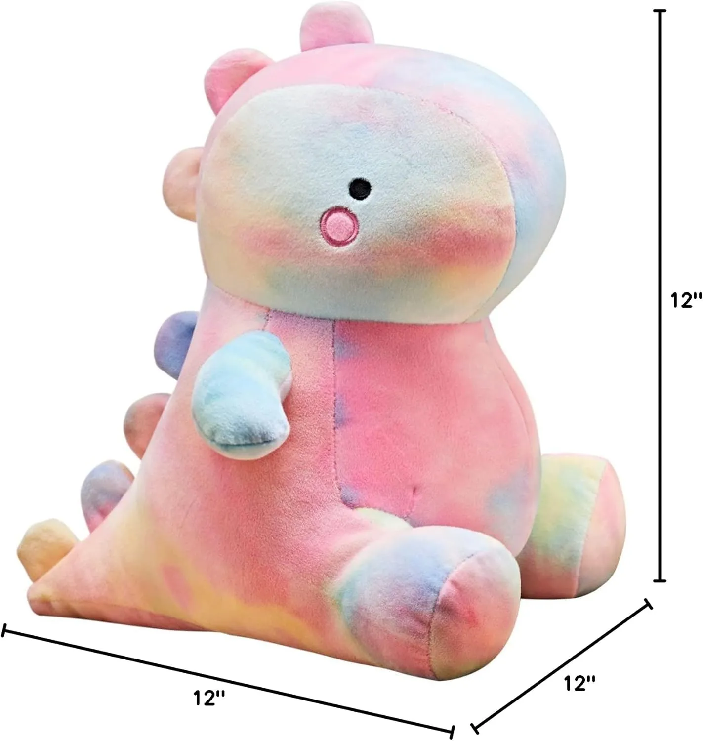 Cute Dinosaur Plush Toys, Fat Dinosaur Stuffed Animals Toys Dolls, Soft Plush Stuffed Animal Dino Plushie, Birthday Gifts for Kids Girls Boys Colorful 12 inch