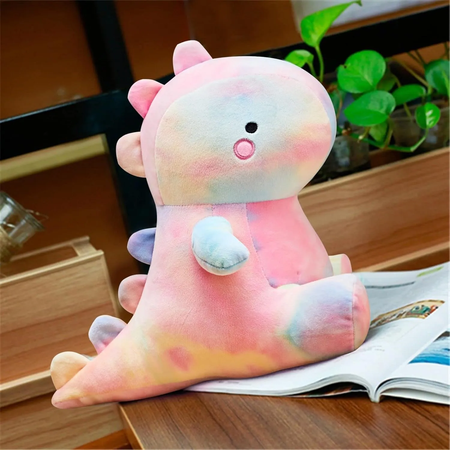 Cute Dinosaur Plush Toys, Fat Dinosaur Stuffed Animals Toys Dolls, Soft Plush Stuffed Animal Dino Plushie, Birthday Gifts for Kids Girls Boys Colorful 12 inch