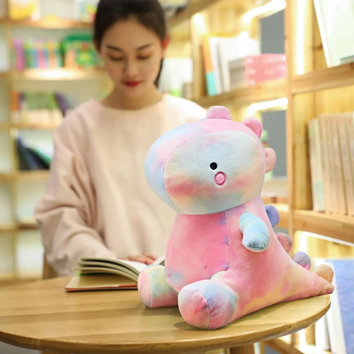 Cute Dinosaur Plush Toys, Fat Dinosaur Stuffed Animals Toys Dolls, Soft Plush Stuffed Animal Dino Plushie, Birthday Gifts for Kids Girls Boys Colorful 12 inch