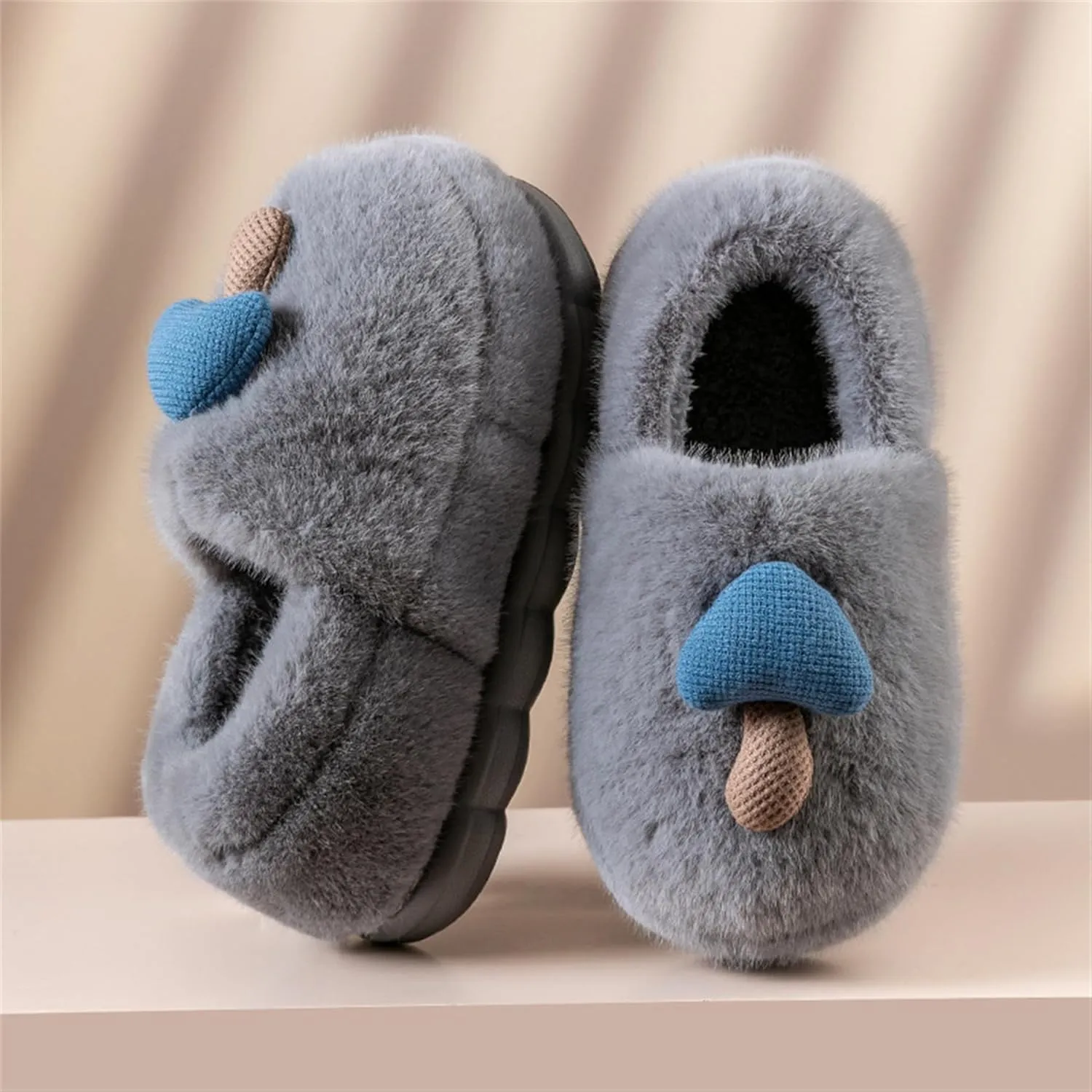 Cute Mushroom Slippers for Women Men Memory Foam Cartoon Fuzzy Warm slippers Indoor House Home Winter Shoes