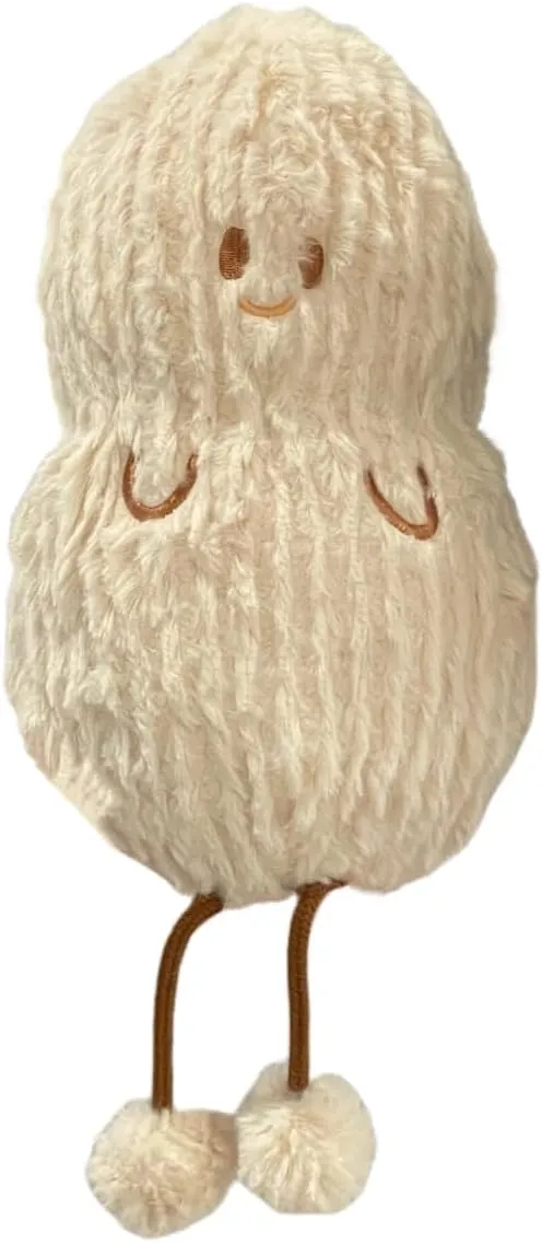 Cute Peanut Plush - 8'' Food Stuffed Animal, Soft Smiley Peanut With Legs Toy, Nut Plushie Pillow Doll