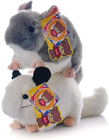 cute rabbit 12 inch Chinchilla Plush Toy Stuffed Animal Toy Plush Animal Doll (Gray   White)