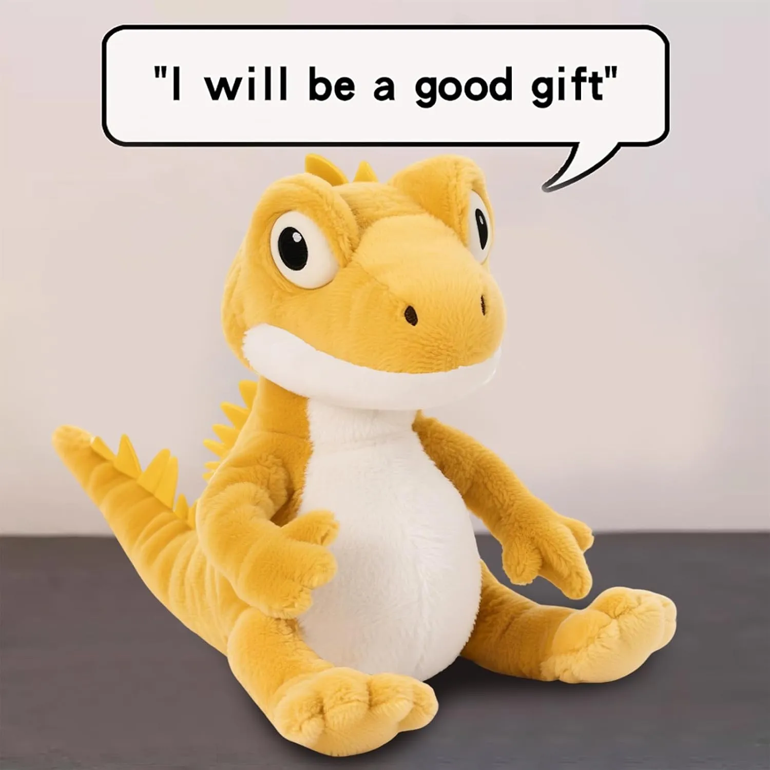Cute Stuffed Animal, Gray Wolf Plush Toy, a Cute and Comfortable Companion, Perfect as a Sweet Birthday (Yellow Dinosaur)