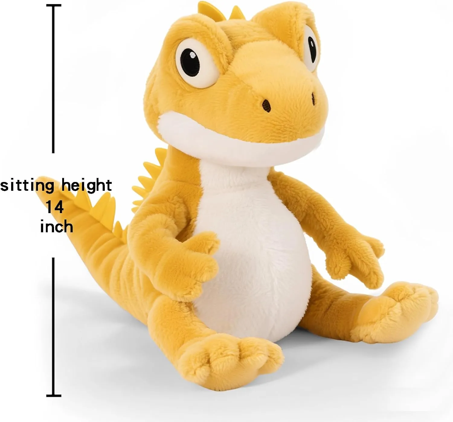 Cute Stuffed Animal, Gray Wolf Plush Toy, a Cute and Comfortable Companion, Perfect as a Sweet Birthday (Yellow Dinosaur)