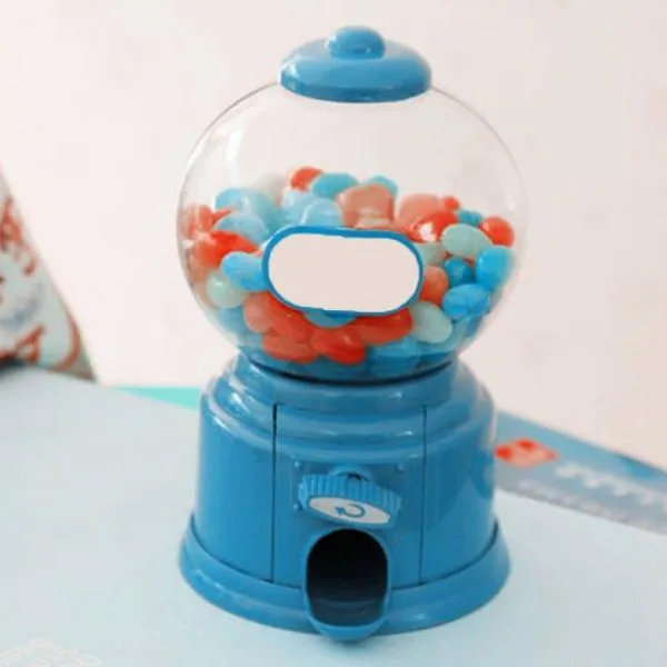 Cute Sweets Mini Candy Machine Bubble Gumball Dispenser Coin Bank Kids Toy Blue