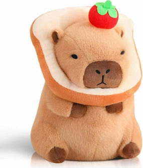 Cute Capybara Plush Kawaii Soft Capybara Plush Doll Pillow with Bread Capybara Stuffed Aniamls Toys for Girls Kids Adults Birthdays Valentines Gift (Kawaii Capibara Stuffed Aniamls Toys)