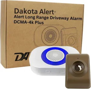 Dakota Alert Long Range Driveway Alarm Motion Detector - DCMA-4k Plus One Mile Wireless Range Alarm System - DCMT-4000 Transmitter & RE-4k Plus Receiver-Use Outdoors, Driveways, Entrances & Backyards