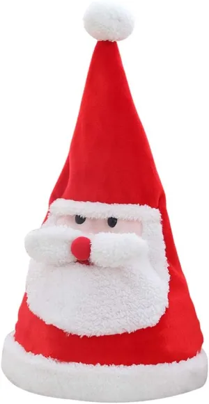 Dancing Christmas Hat,Singing and Dancing Electric Christmas Santa Hat, Electric Christmas Hat, Plush Red and White Musical Christmas Hat, Swing Musical Funny Toy Hat for Christmas