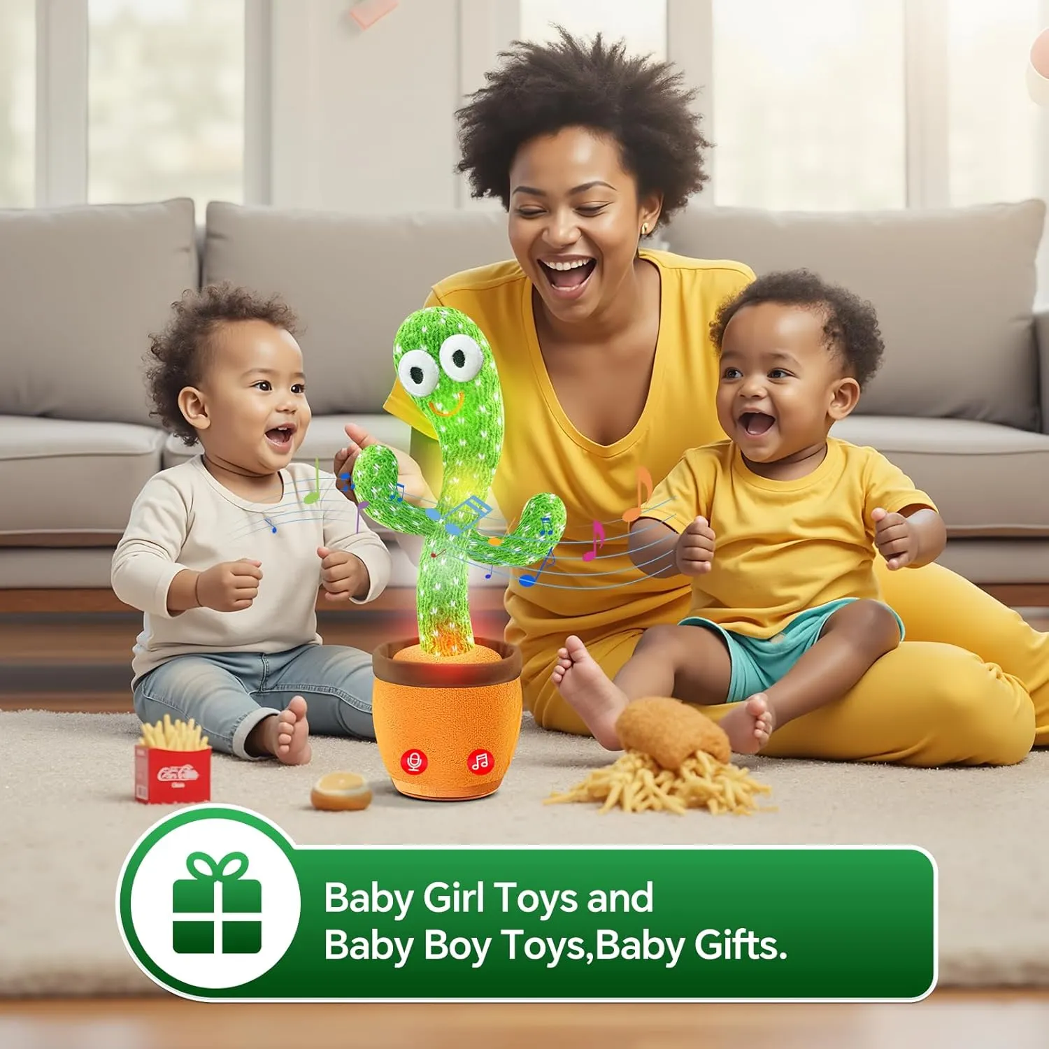 Dancing Talking Cactus Toy for Toddler,Easter Baskets for Kids Cactus Baby Toy Interactive Mimic Singing Infant Kids Toys,Baby Boy Easter Gifts Easter Basket Stuffers Baby Girl Toys