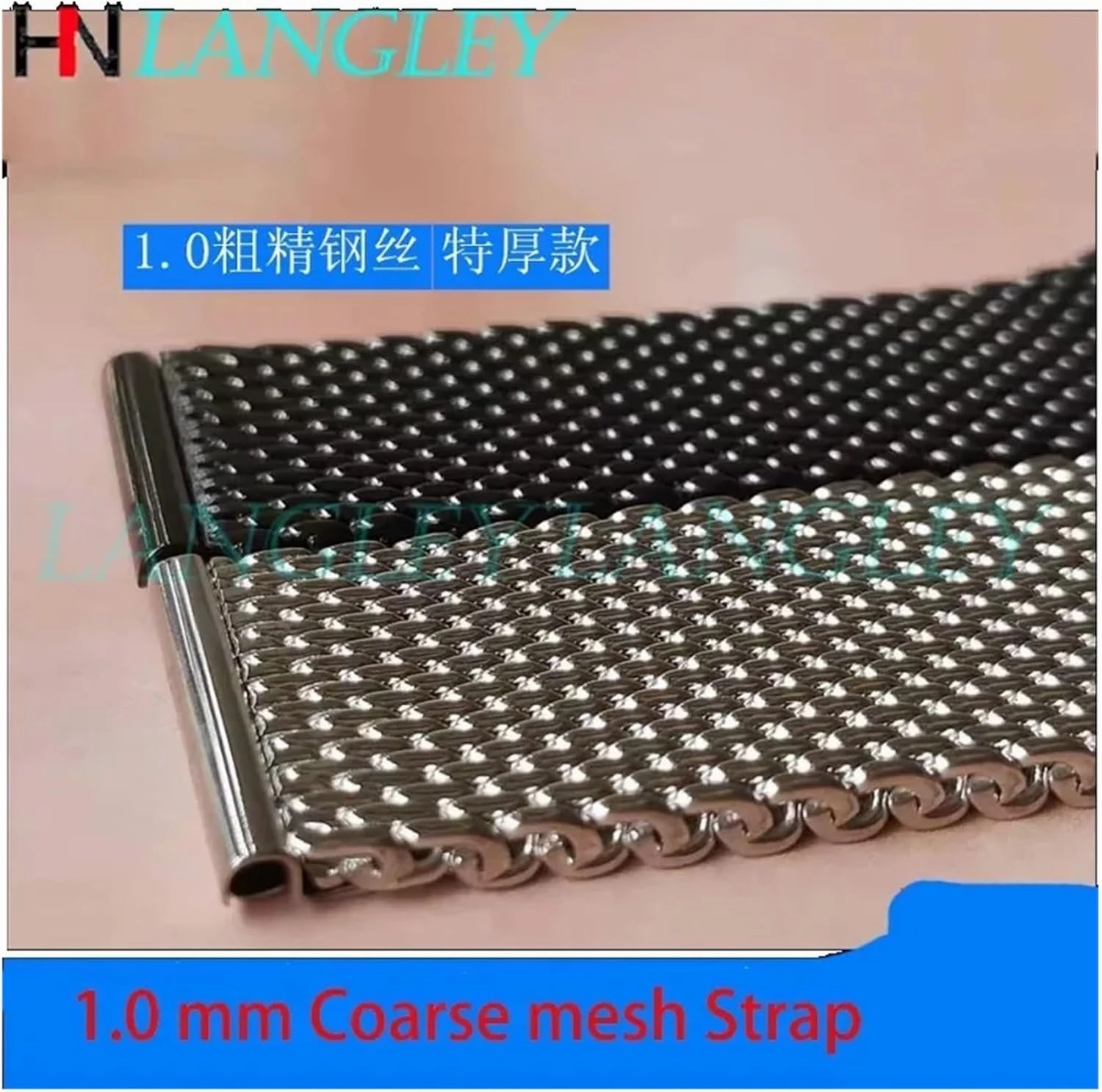 DASEB 1.0mm Milanese Coarse mesh Stainless Steel Watch Band 3mm Thickness Heavy Wriststrap 18 20 22 24mm Width Watch Bands with Tool
