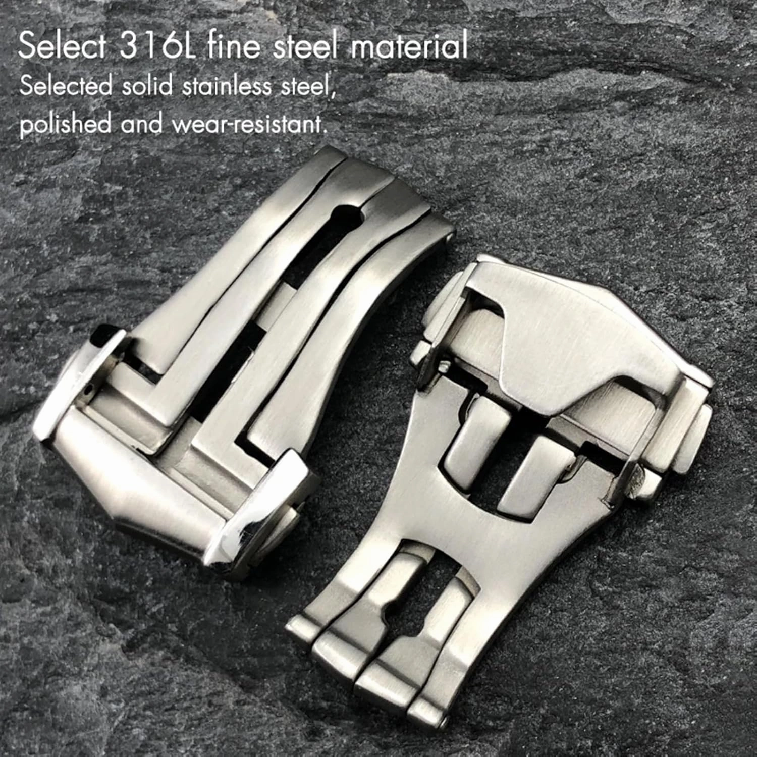 DASEB Deployment Watch Buckle Folding Clasp 16mm 18mm 20mm for Omega Leather Strap Rubber Band 316L Steel Black Silver Accessories