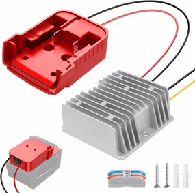 DC Power Aadpter for Milwaukee M18 Battery 18V to 12V Step Down Voltage Converter 15A MAX 180W Inverter Automatic Buck Converter DC Voltage Regulator with Upgraded Low Voltage Protection and Switch