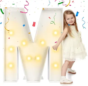 deAO Marquee Light Up Letters, 3FT Marquee Letters M for Party Decorations, Light Up Letters for Baby Shower Birthday Party Decor Wedding Engagement,Marquee Letters for Christmas Party Decorations