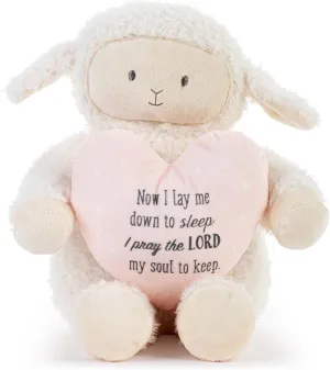 DEMDACO Jesus Loves Me White and Pink 18 x 8 x 7 Inch Musical Lullaby Stuffed Plush Animal Lamb