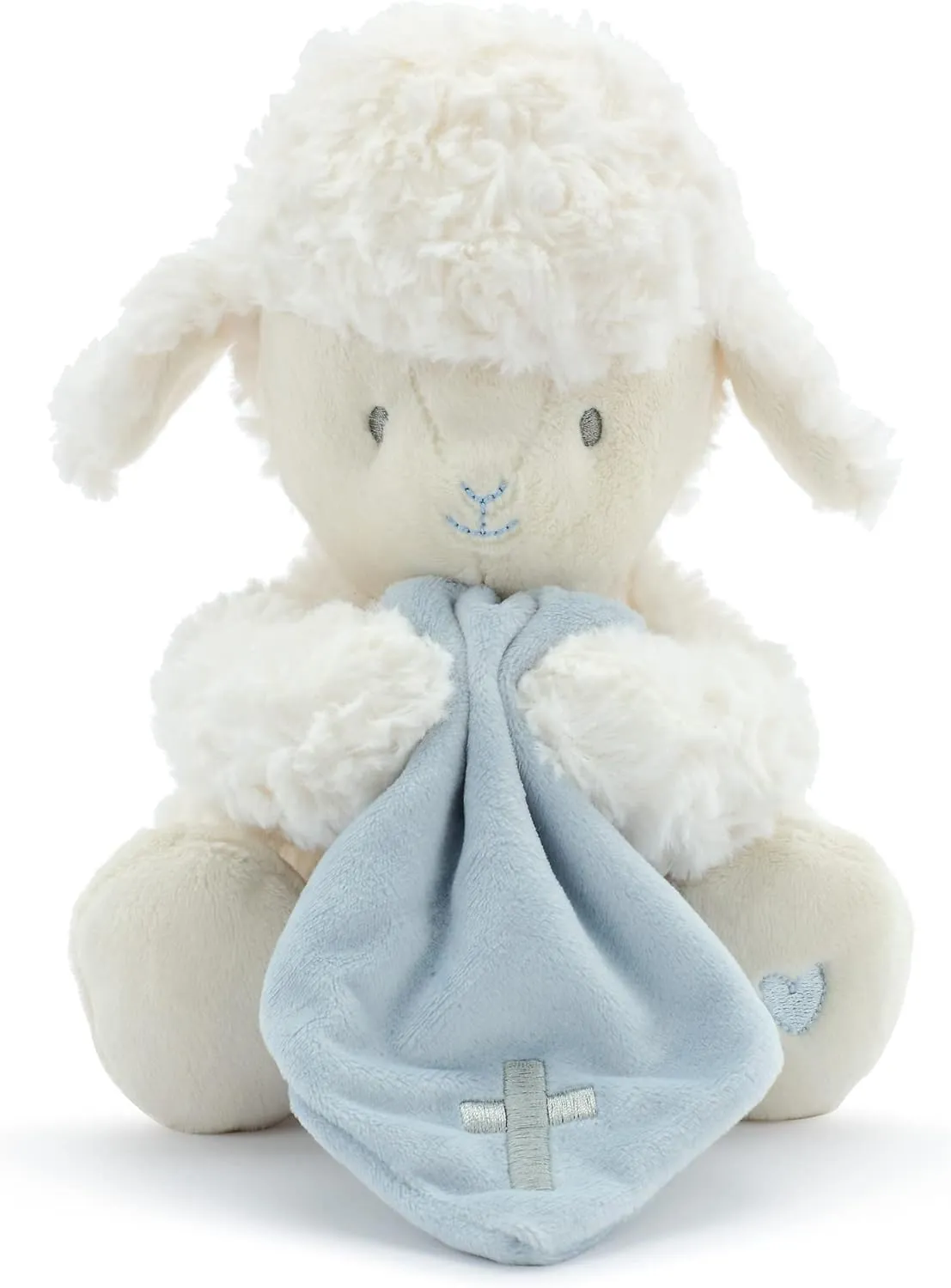 DEMDACO Loves Me This I Know Lamb Soft Blue 8 Inch Musical Childrens Plush Stuffed Animal