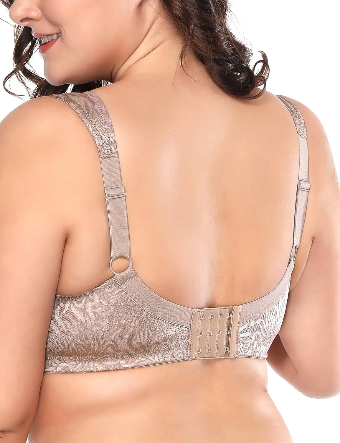 Deyllo Women's Full Coverage Plus Size Comfort Minimizer Bra Wirefree Non Padded