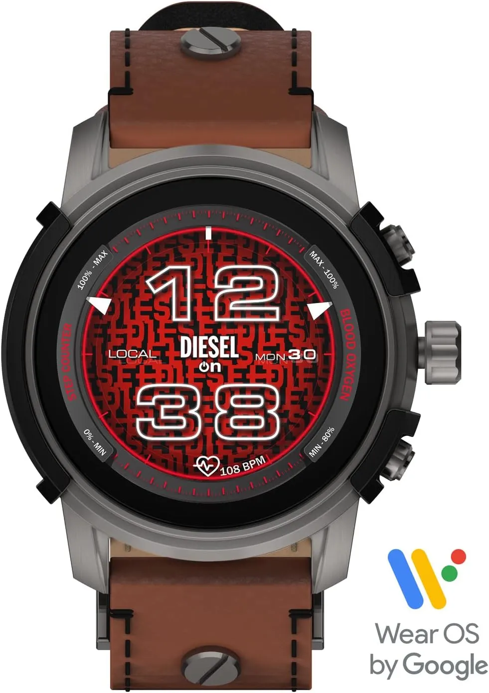 Diesel Griffed Gen 6 Smartwatch with Alexa Built-In, Heart Rate, Blood Oxygen, GPS, Activity Tracking, Speaker, Smartphone Notifications
