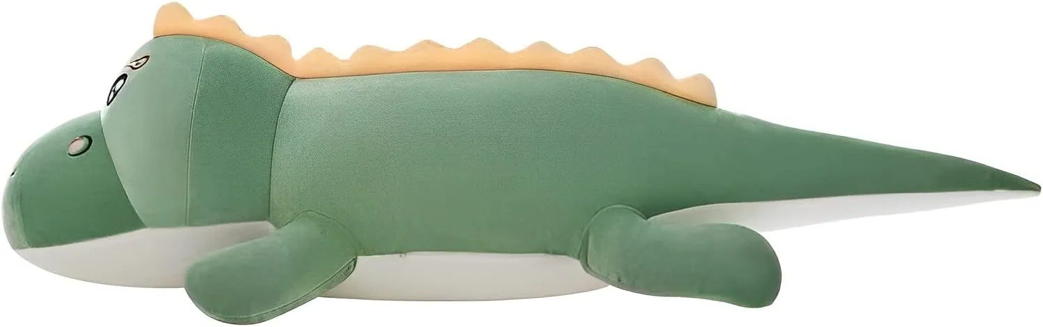 Dinosaur Plush Toy Pillow,Cute Dinosaur Stuffed Animals Doll,Soft Lumbar Back Cushion Big Dinosaur Plushies Stuffed Toy Cute Pillows,Great Gift for Kids Birthday,Valentine (Green,47.2in)