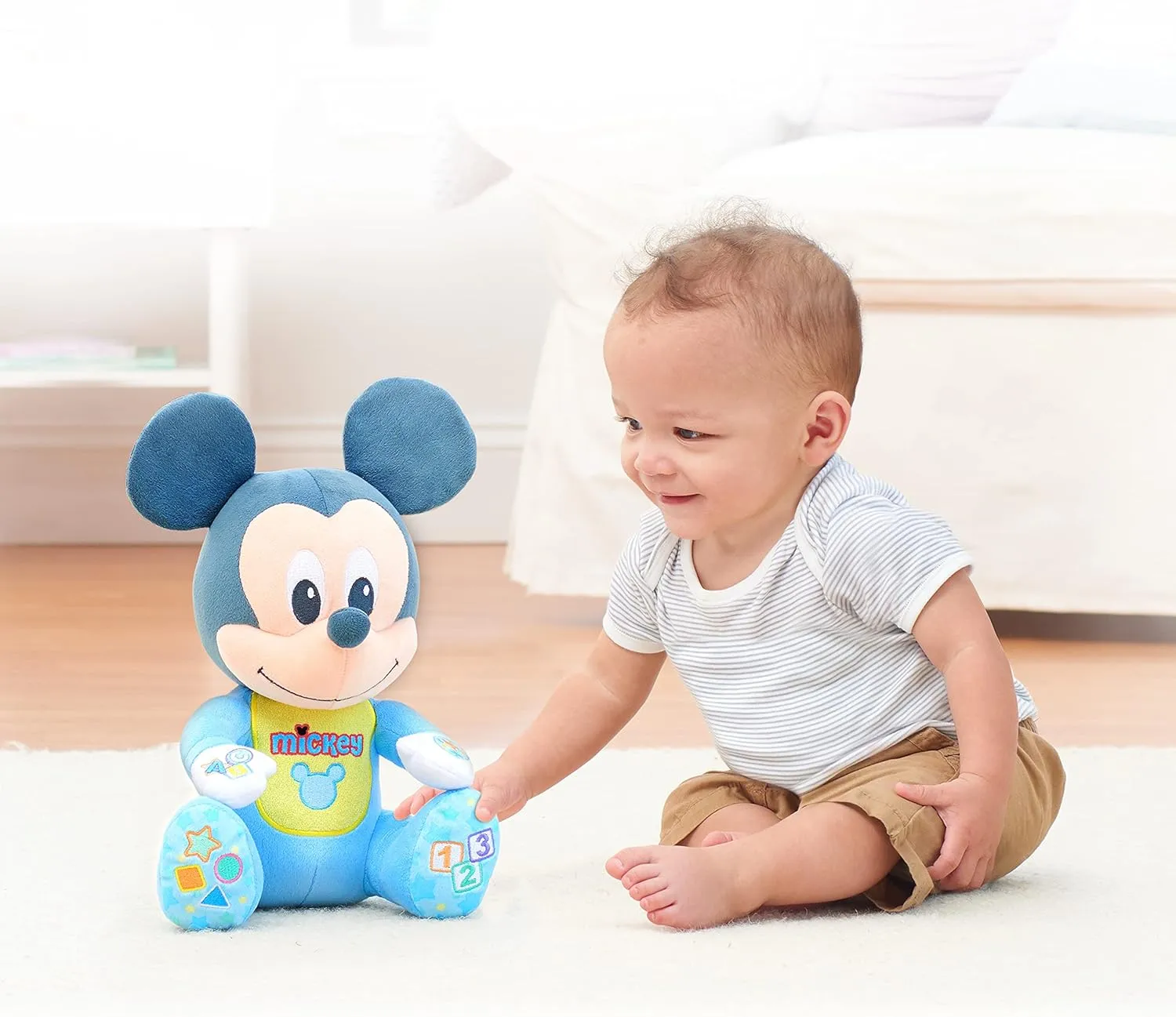Disney Baby Musical Discovery Plush Mickey Mouse, Officially Licensed Kids Toys for Ages 06 Month by Just Play