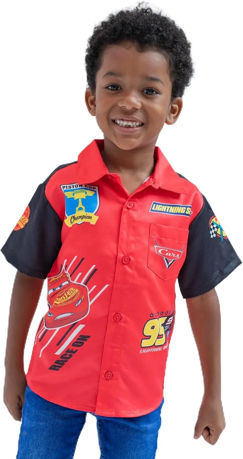 Disney Toy Story Mickey Mouse Cars Nightmare Before Christmas Button Down Shirt Toddler to Big Kid