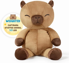 Ditucu 3.5 lbs Teddy Bear Capybara Weighted Stuffed Animal Cute Capibara Plush Toys Soft Huggging Gifts for Kids Brown