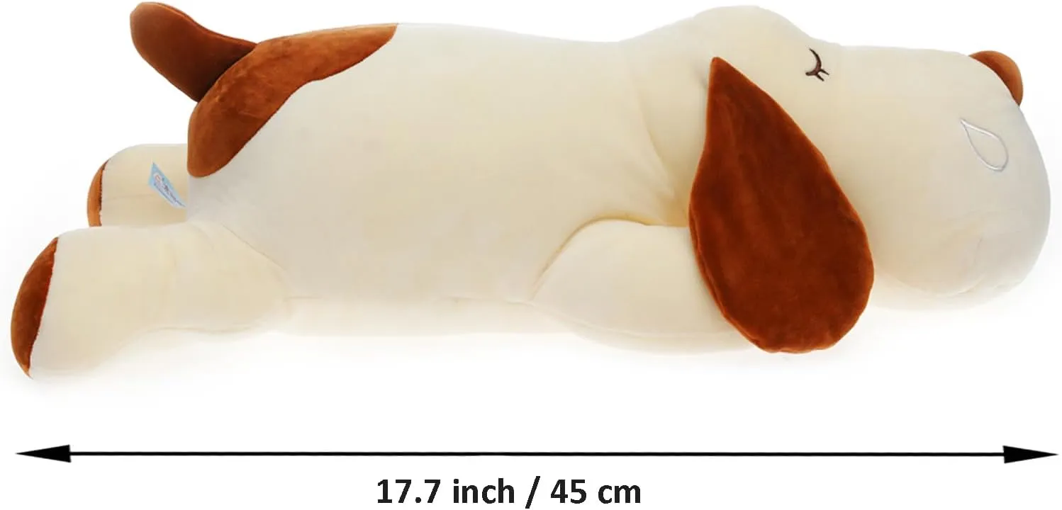Dog Plush Pillow, Soft Stuffed Animals Toy Dog Plushie Body Pillow Gifts for Kids Girls Boys (Brown, 17.7 inch)