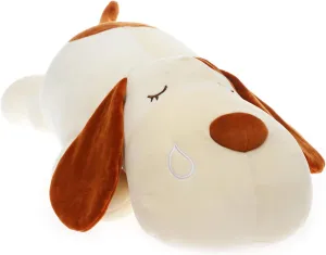 Dog Plush Pillow, Soft Stuffed Animals Toy Dog Plushie Body Pillow Gifts for Kids Girls Boys (Brown, 17.7 inch)