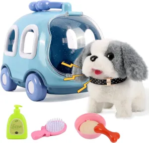 Dog Toys for Girls Boys, Interactive Electronic Pets Little Dog Realistic Live Kids Toys That Walk and Bark Simulates of A Real Dog Walking and Swinging Tail, Gift for Girls Boys Age 2 3 4 Year Old