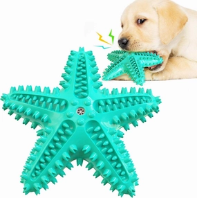 Dog Chew Toys for Aggressive-Chewers - Indestructible Dog Toy for Aggressive Chewer，Tough Chew Toys for Dogs （Rubber Blue-Starfish）